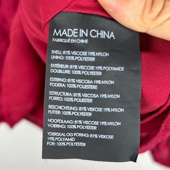 Club Monaco red ruffle sleeve blouse top size M - Picture 5 of 6